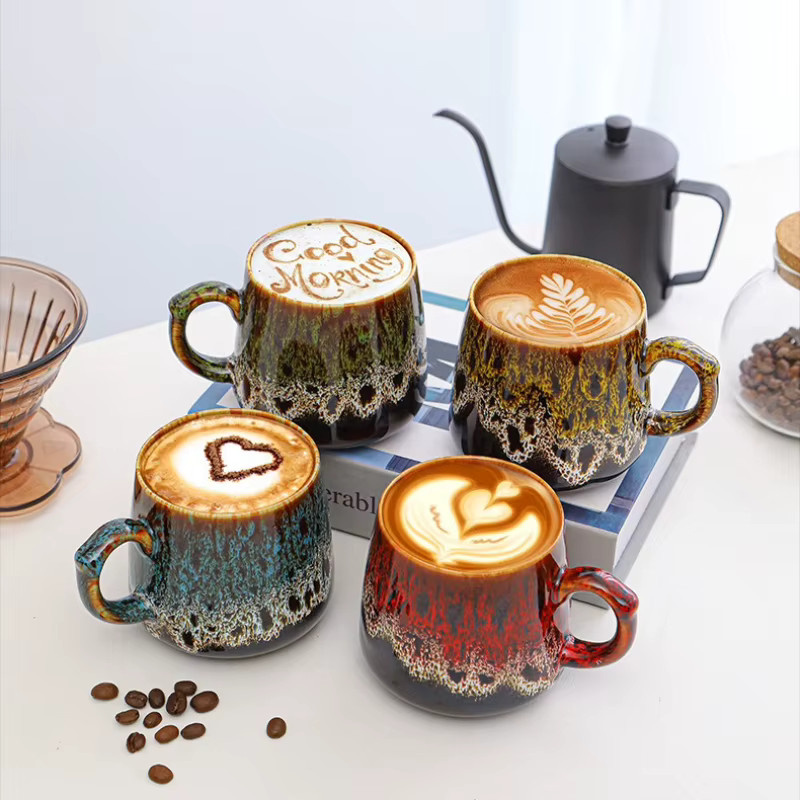 Handgemachter Keramik-Kaffeebecher in Multicolour mit großer Kapazität für Zuhause und Büro - Bild 3