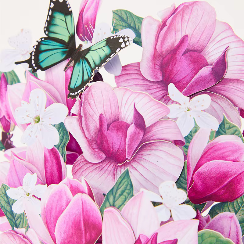 Opjoys 3D-Grußkarte mit Magnolienmotiv in Multicolour - Bild 3
