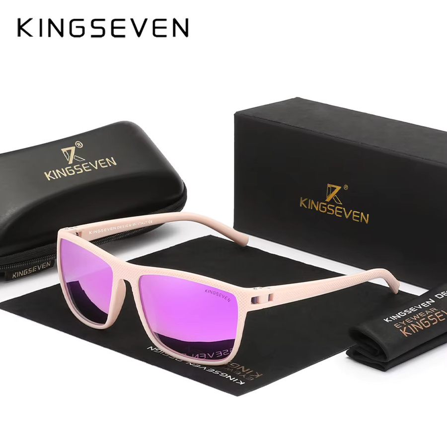 Kings Even Mode Sonnenbrille, Vollrand, rechteckig, Kunststoff, Multicolour, Pink, Unisex - Bild 1