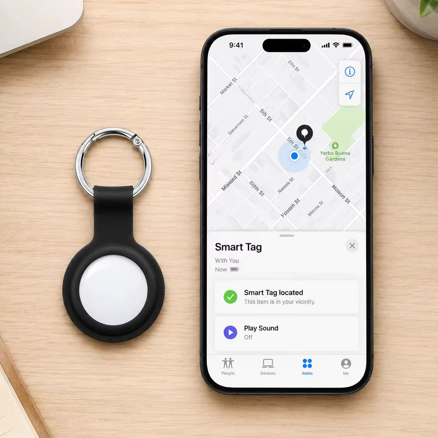 Smart Tag Anti-Verlust-Tracker mit Positionierung und Fernortung für Apple Find My, Bluetooth-Lokalisator für Schlüssel, Koffer und Taschen, kompatibel mit iOS iPhone - Bild 2