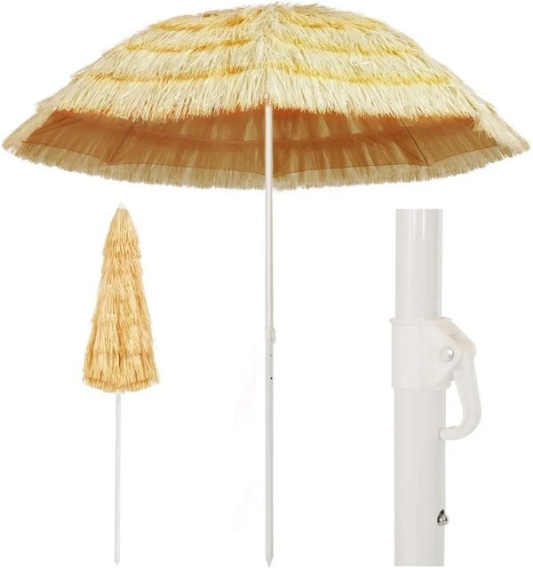 vidaXL Strandschirm im Hawaii-Stil in Natur/Beige mit 240 cm Durchmesser - Bild 1