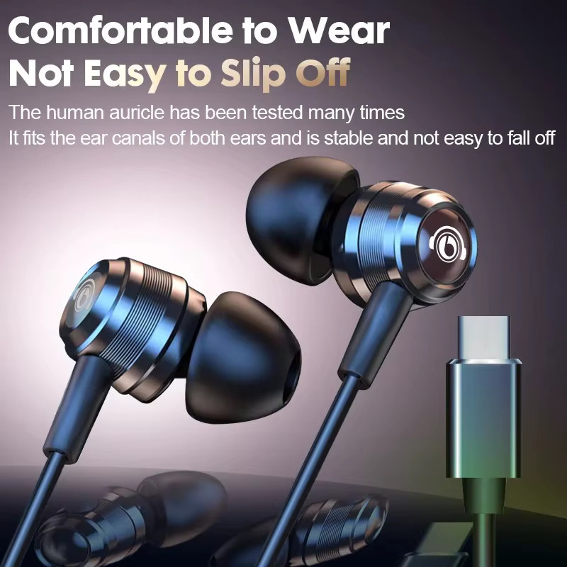 EARDECO HIFI-Kopfhörer mit Mikrofon und Rauschunterdrückung, kabelgebundenes Headset mit 3,5 mm Jack und USB-C, Schwarz - Bild 4
