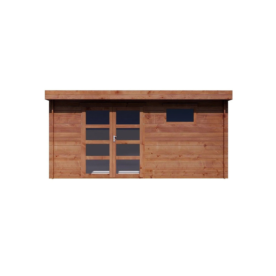 Vente-unique Schrebergartenhaus Coralio aus Holz in Dunkelbraun mit Flachdach, Breite: 450 cm - Bild 2