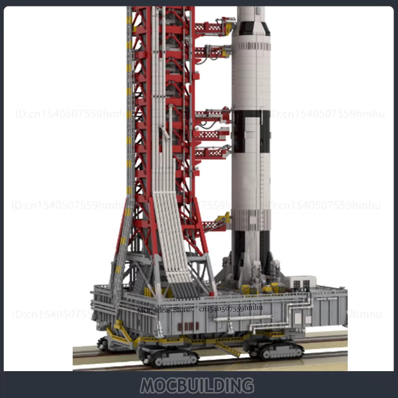 MOCBUILDING Space Series Apollo 11 Bausteine Set mit Saturn V Crawler Transporter und Startturm, Mehrfarbiges DIY Klemmbaustein-Set aus Kunststoff - Bild 4