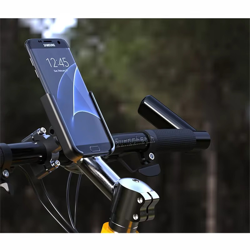 Universelle Smartphone-Lenkerhalterung aus Aluminiumlegierung in Schwarz für Motorräder und Fahrräder, passend für 4-7 Zoll Handys und GPS, für Lenkerdurchmesser 20-30 mm - Bild 2