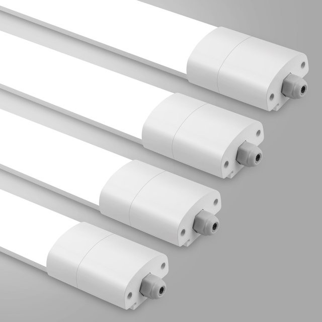 Oraymin 4er-Pack LED-Deckenleuchten, wasserdichte lineare Röhrenleuchten IP66, weiß, 4000K Cool White, verbindbar - Bild 1