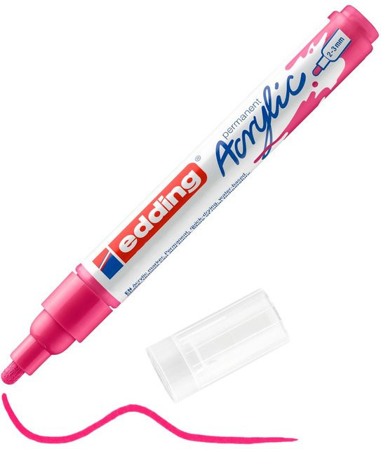 edding Acrylmarker 5100 in Pink mit Bullet-Spitze für permanente Markierungen - Bild 1