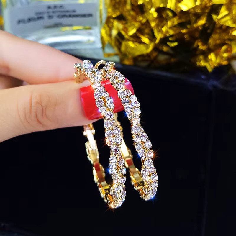 DREJEW Creolen, Kristall, Gold, Damen - Bild 2
