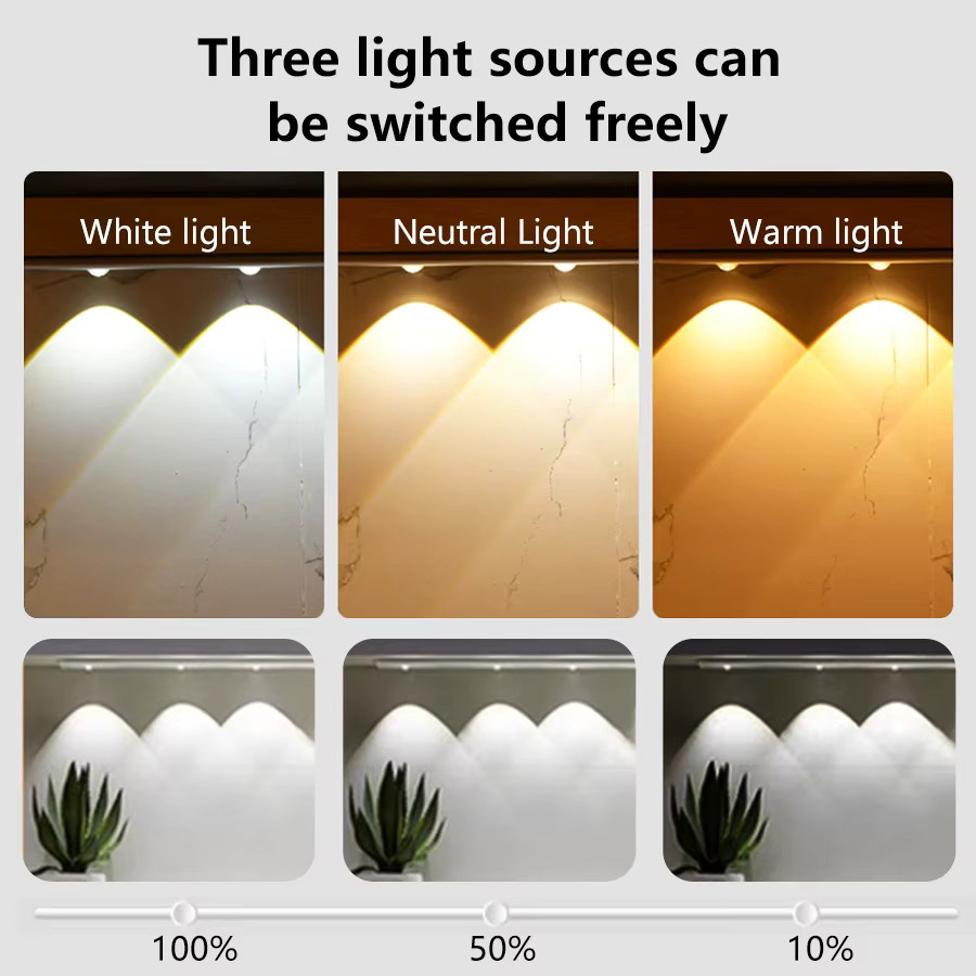 GGBEE LED-Küchen-Unterschrankleuchte mit Bewegungsmelder, USB wiederaufladbare Lichtleiste in Weiß für Küche und Schlafzimmer - Bild 4