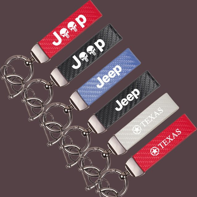 Jeep Anhänger Carbon Faser, Schlüsselring - Bild 1