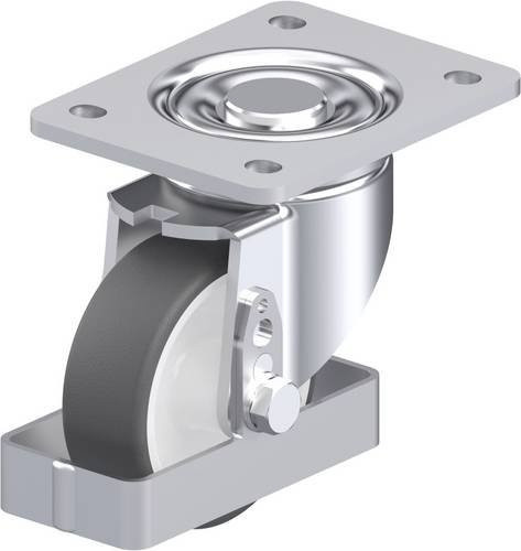 Blickle LH-POTH 100G-3-FS Stahlblech-Lenkrolle in Silber mit 100 mm Rad-Durchmesser und 300 kg Tragfähigkeit - Bild 1