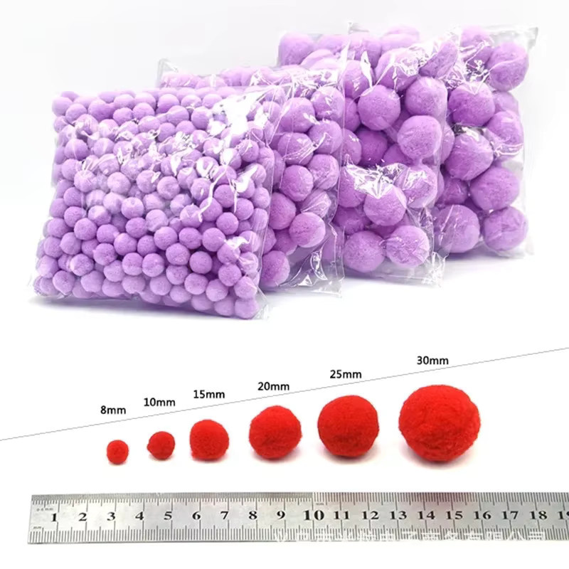Mini flauschige weiche Pom Poms Pompoms Ball, Bastelspielzeuge, pink, multicolour - Bild 2