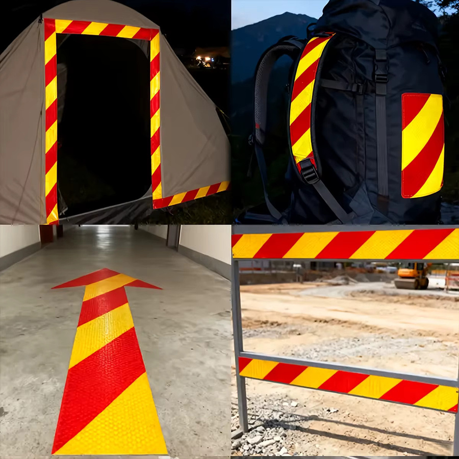 Reflektierendes Twill-Gitterband in Grün und Rot, wasserdicht und selbstklebend als Sicherheitswarnaufkleber zur Auffälligkeitsmarkierung für LKW-Fahrzeuge - Bild 5