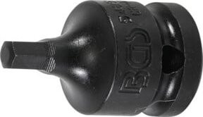 BGS Kraft-Bit-Einsatz 5485-6 in Schwarz mit 12,5 mm (1/2") Innenvierkant und 6 mm Innensechskant - Bild 1