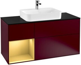 V&B Waschtischunterschrank Finion in glänzend mit Regal links, Breite: 120 cm, Tiefe: 50,1 cm, Höhe: 50,1 cm - Bild 1