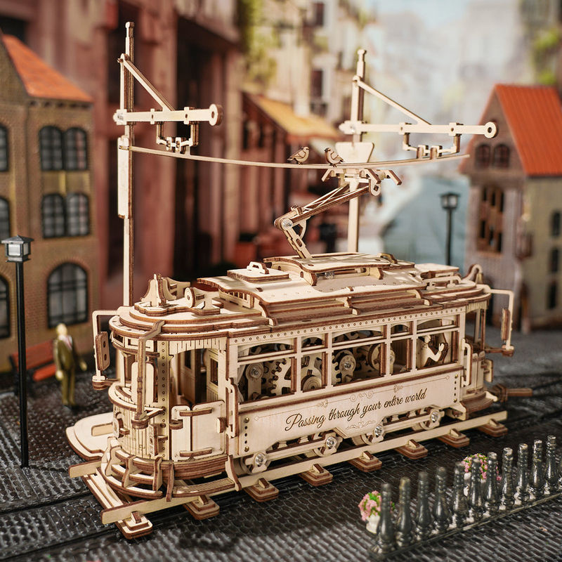 ROBOTIME ROKR Klassische Stadtbahn 3D Holzpuzzle LK801 aus Holz - Bild 4