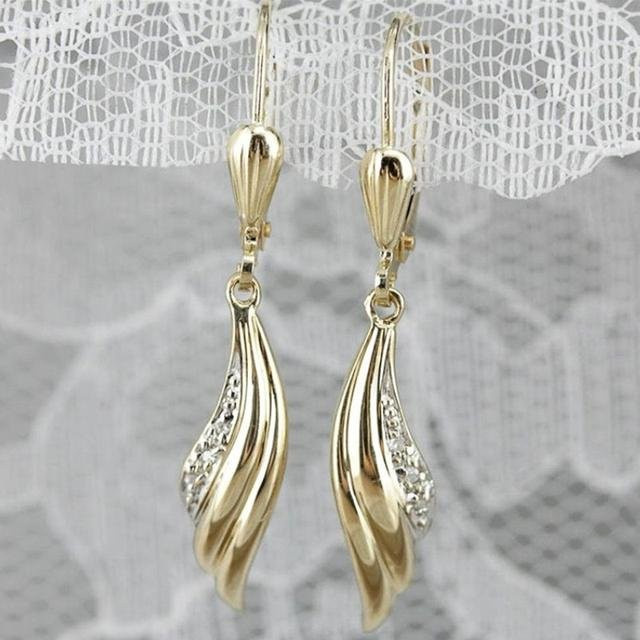 Wucifang Jewelry Ohrringe, Gold, Edelstahl, Zirkonia, Kristall, Damen - Bild 1