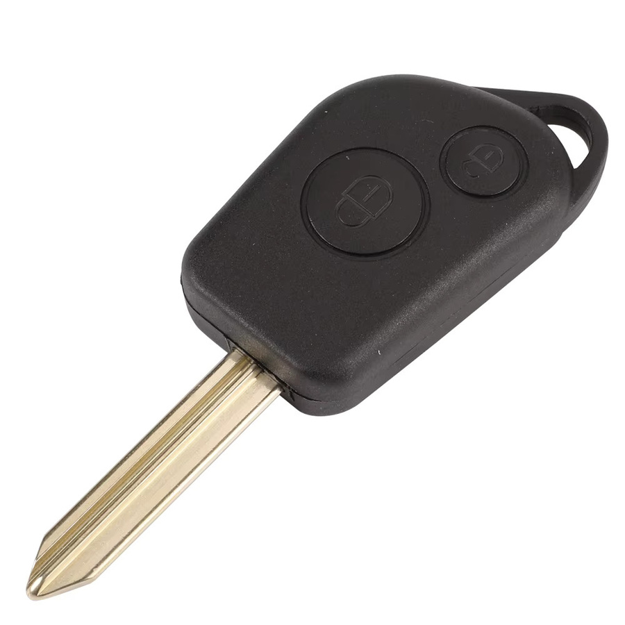 Jingyuqin 2-Tasten-Fernbedienungs-Autoschlüsselgehäuse für Citroen Picasso 2015 und Peugeot, Ersatzgehäuse in Schwarz mit ungeschnittener SX9-Klinge - Bild 2