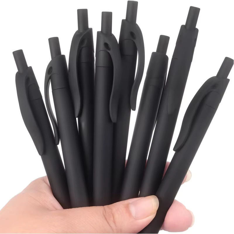 8 schwarze Klick-Kugelschreiber mit 1,0 mm Spitze und schwarzer Tinte - Bild 2