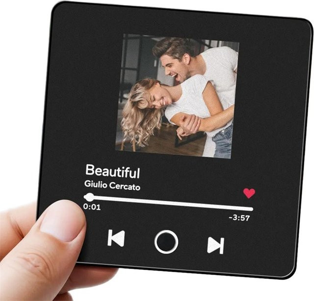 Personalisierter Musik-Kühlschrankmagnet von 4MELLY mit individuellem Album-Design und integriertem Musik-Player - Bild 1