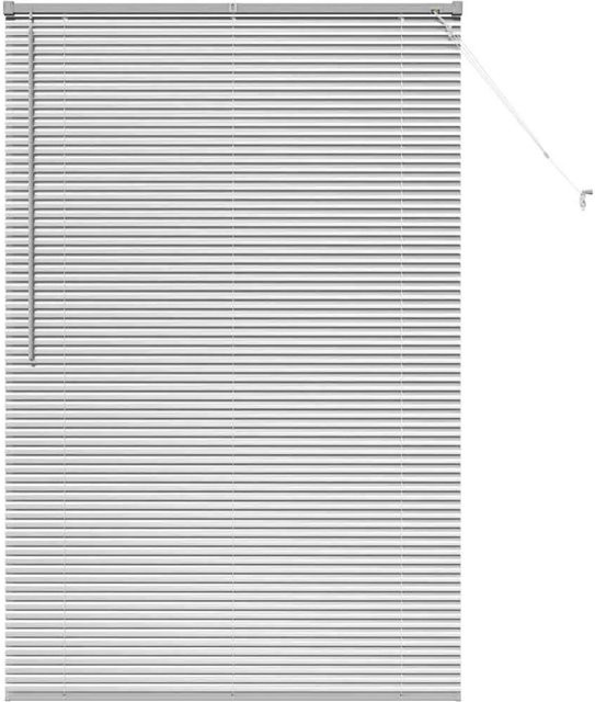 vidaXL Balkenjalousien mit Vorhängen aus Aluminium in Silber, B: 175 cm, H: 115 cm - Bild 1