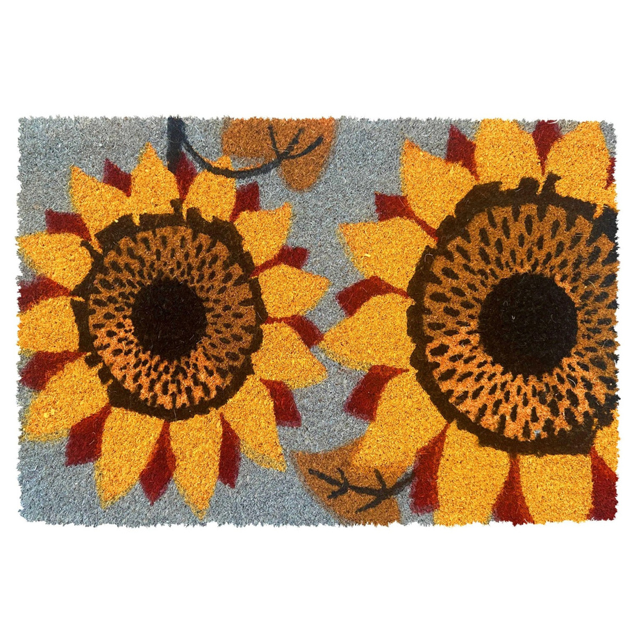 Relaxdays Fußmatte aus Kokosfaser und PVC mit Pflanzenmotiv in Natur, rutschfest und witterungsbeständig, B/T/H: 60 x 40 x 1,5 cm - Bild 2