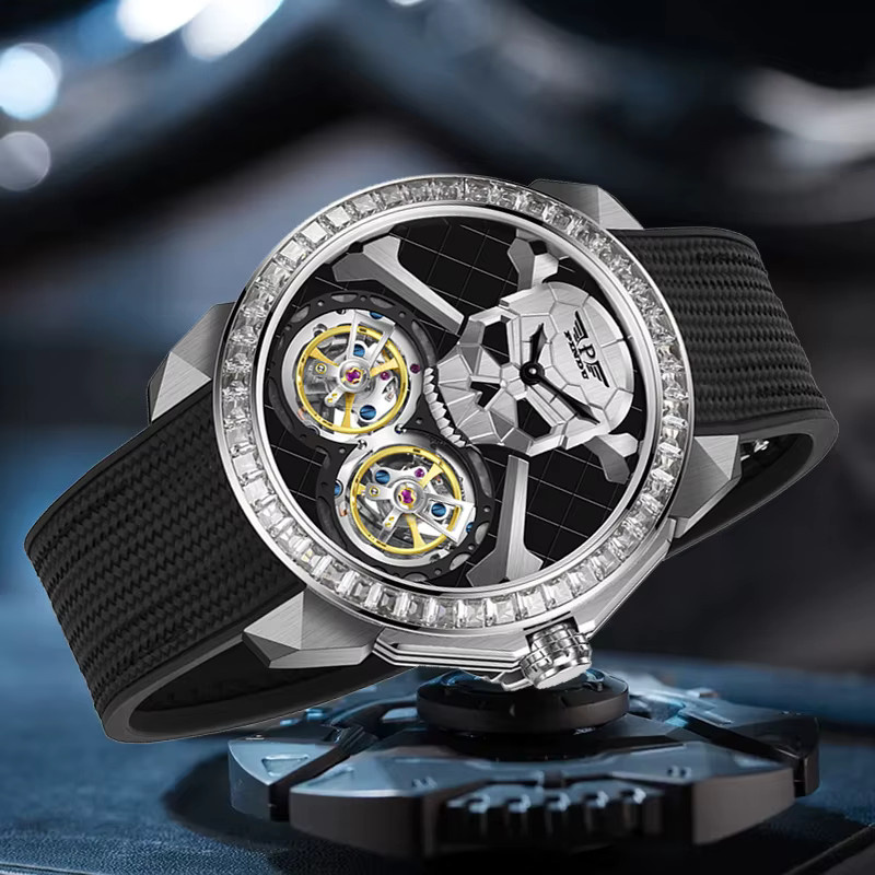 PINDU Armbanduhr Automatik, Edelstahl, Schwarz, Herren - Bild 2