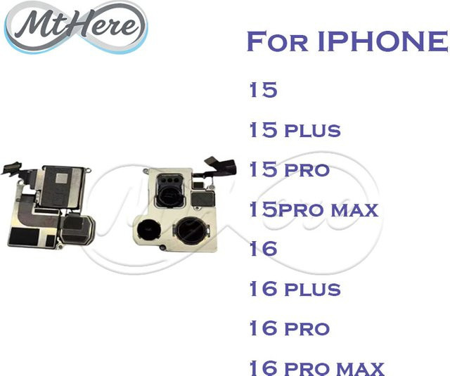 Original Apple Rückkamera mit Flexkabel für iPhone 15 Pro, 16 Plus, 16 Pro und 16 Pro Max in Schwarz - Bild 1