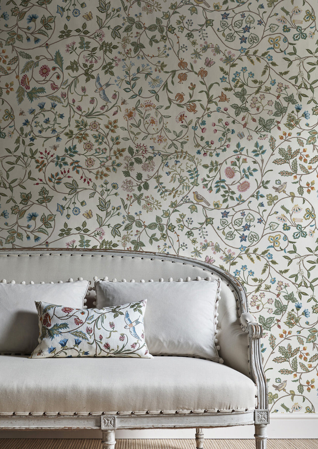 Lewis & Wood Tapete Windrush in White mit floralem und botanischem Muster - Bild 1