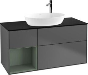 V&B Waschtischunterschrank Finion mit Wandbeleuchtung, Anthrazit lackiert, Breite: 120 cm, Tiefe: 50,1 cm, Höhe: 50,1 cm - Bild 1