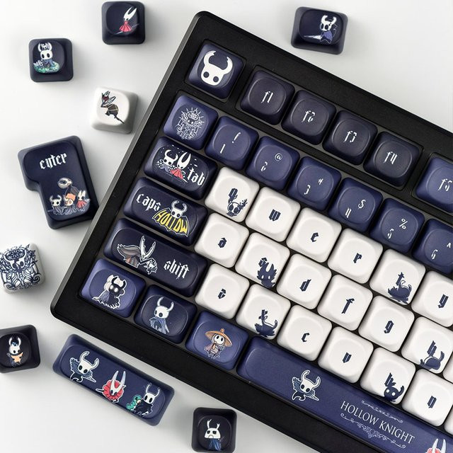 MAIMOOO Hollow Knight Tastenkappen im MOA-Profil, PBT-Sublimation, Marineblau und Schwarz - Bild 1