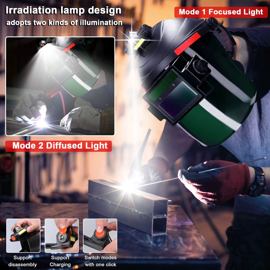 Automatische Verdunkelungs-Schweißmaske meterk True Color Schweißhelm für Lichtbogen- und Plasmaschneiden in Weiß und Schwarz - Bild 2