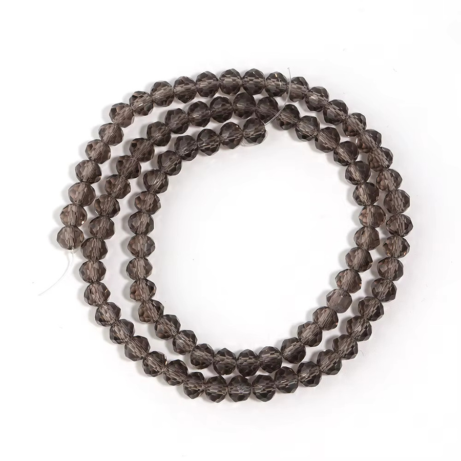 Louleur Glasperlen, facettierte Kristallperlen, dunkelgraue Rondelle, 4/6/8mm - Bild 6