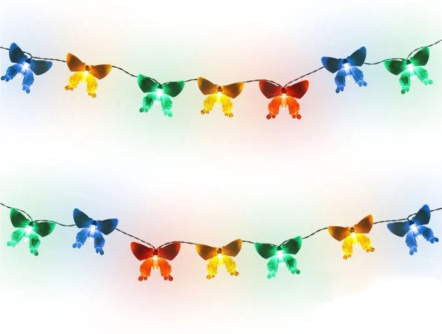 Salcar LED Solar Schmetterling-Lichterkette für Außen mit 50 bunten LEDs und 10m Länge - Bild 1