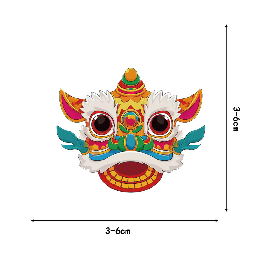 50 Stück Lion Dance Aufkleber im chinesischen Stil für Neujahr, Motivierte Graffiti Sticker für Notebook, Laptop und Gepäck, Mehrfarbig - Bild 2