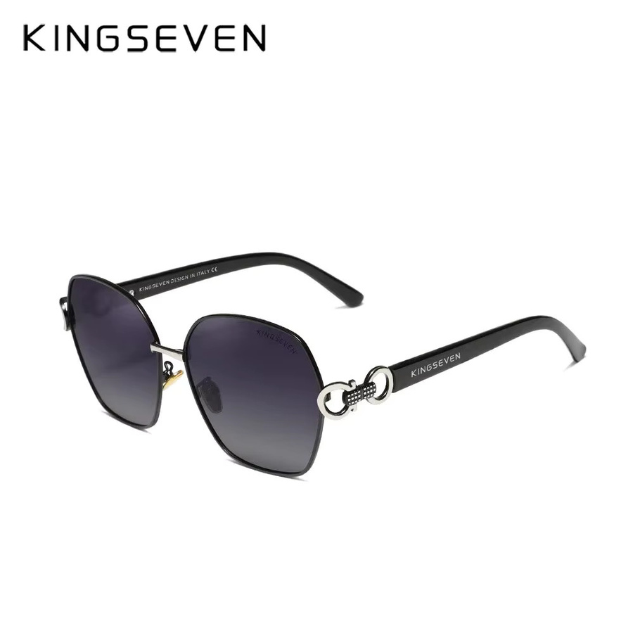 KINGSEVEN Schmetterling Sonnenbrille, Damen, schwarz, Gradient, UV400 - Bild 3