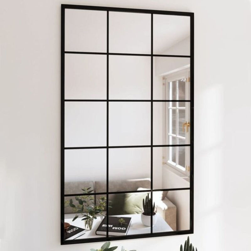 4er-Set Wandspiegel Vidaxl aus Metall in Schwarz, Rechteckig, B: 100 cm, H: 60 cm - Bild 1