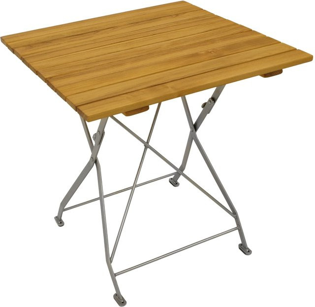DEGAMO Klapptisch BAD TÖLZ aus Robinie und verzinktem Flachstahl, braun, B/T/H: 70 x 70 x 72 cm - Bild 1