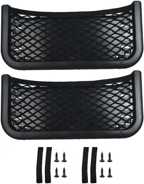 NIGHTKIST Auto Organizer Set aus ABS in Schwarz, 2er Pack Aufbewahrungstasche und Telefonhalter mit Befestigungsschrauben, B: 25,2 cm, H: 12 cm - Bild 1