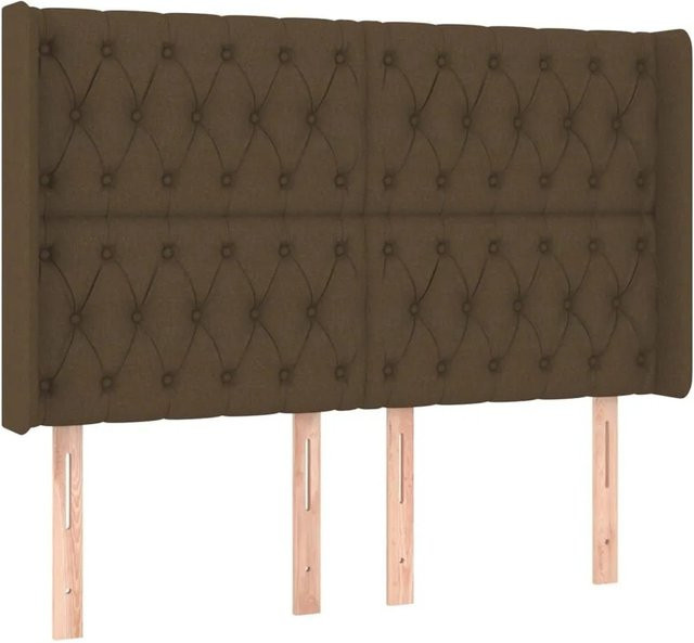 vidaXL Kopfteil mit Ohren Dunkelbraun Stoff B: 163 cm, T: 16 cm, H: 118 cm - Bild 1