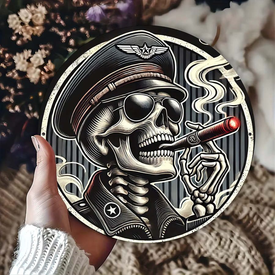 Rundes Halloween Metall-Wandkunstschild von Potdemiel, Mehrfarbig, Durchmesser: 20 cm - Bild 4