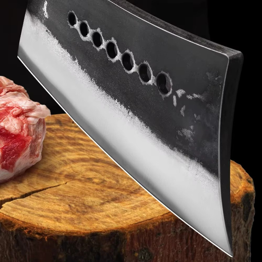 PLYS Handgeschmiedetes Knochenschneidemesser aus Manganstahl mit Holzgriff in Silber - Bild 5