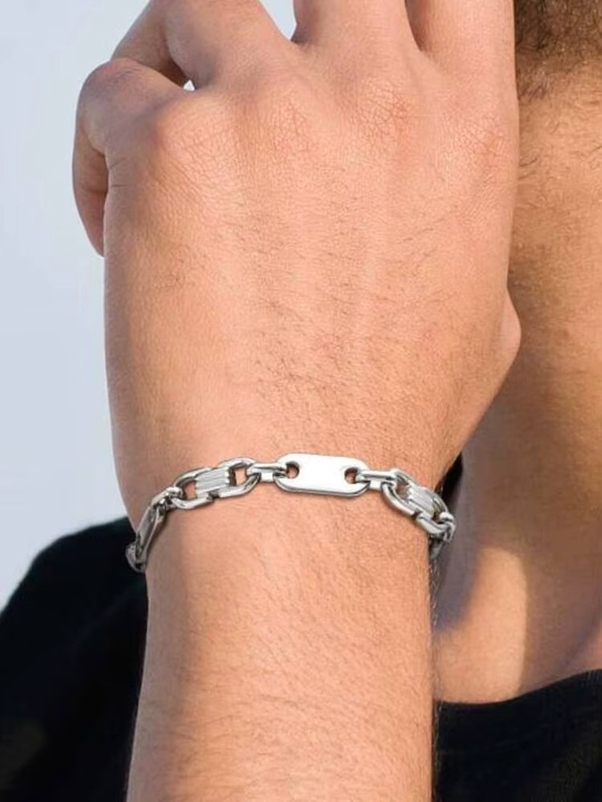 VNOX Kettenarmband Edelstahl, Silber, Herren - Bild 4
