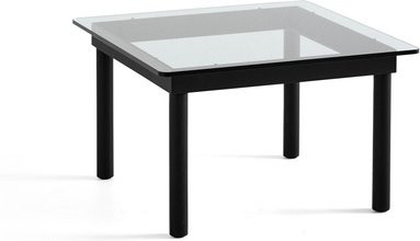 HAY Kofi Beistelltisch Quadratisch mit Glasplatte in Transparent und Rippenstruktur - Bild 1