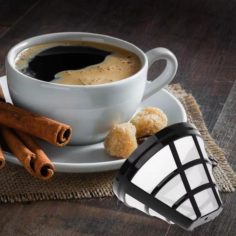Wiederverwendbarer Kaffee-Filter aus Edelstahl und Nylon mit feinem Mesh-Sieb in Kegelform, erhältlich in Silber oder Schwarz - Bild 6