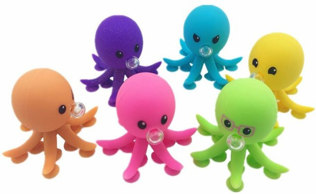 BC Pet Supplies Oktopus-Squishy, pink, mit Blasen und Saugnapf - Bild 1