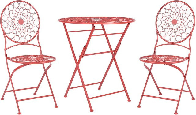 Beliani Bistro Set SCARIO in Rot aus Metall - Bild 1