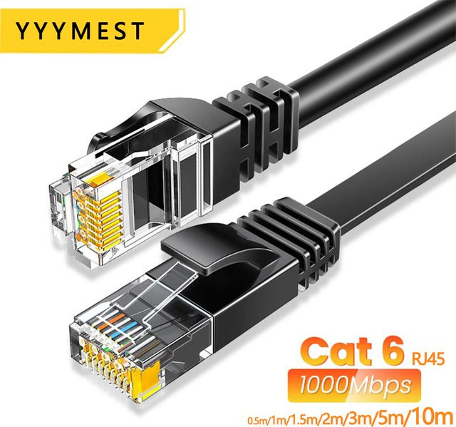 Cat6 Ethernet-Kabel RJ45 geschirmtes Gigabit LAN-Netzwerkkabel Schwarz - Bild 1