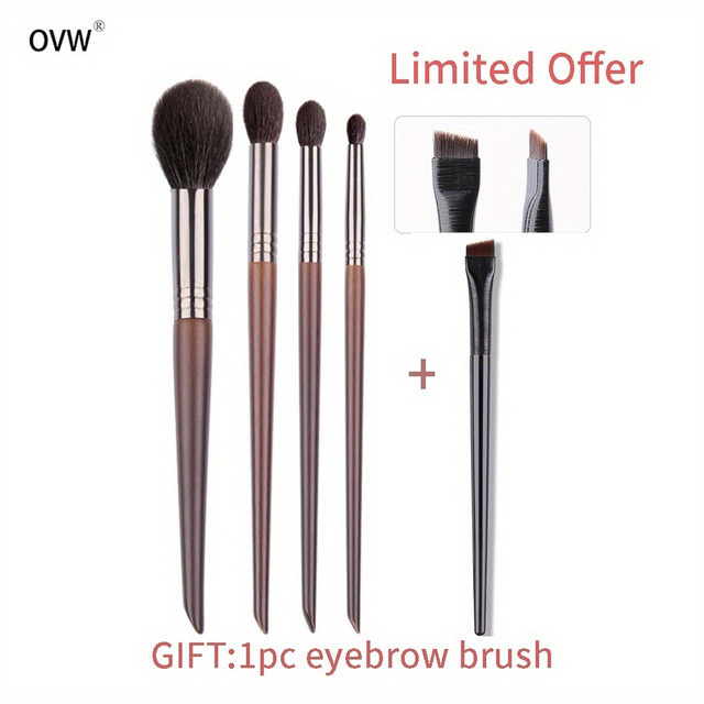 OVW Make-up-Pinsel-Set, Ziegenhaar-Mischpinsel, Highlight-Pinsel, Rouge - Bild 1