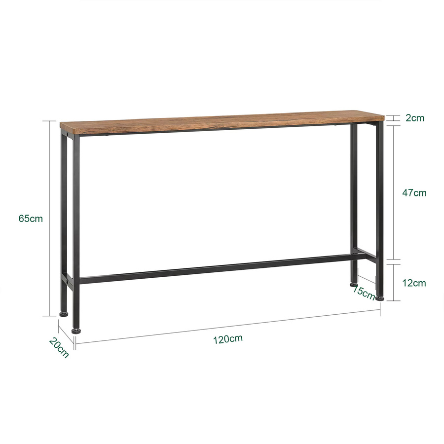 SoBuy FSB19 Vintage Konsolentisch aus Metall in Braun als schmaler Flurtisch und Beistelltisch - Bild 3